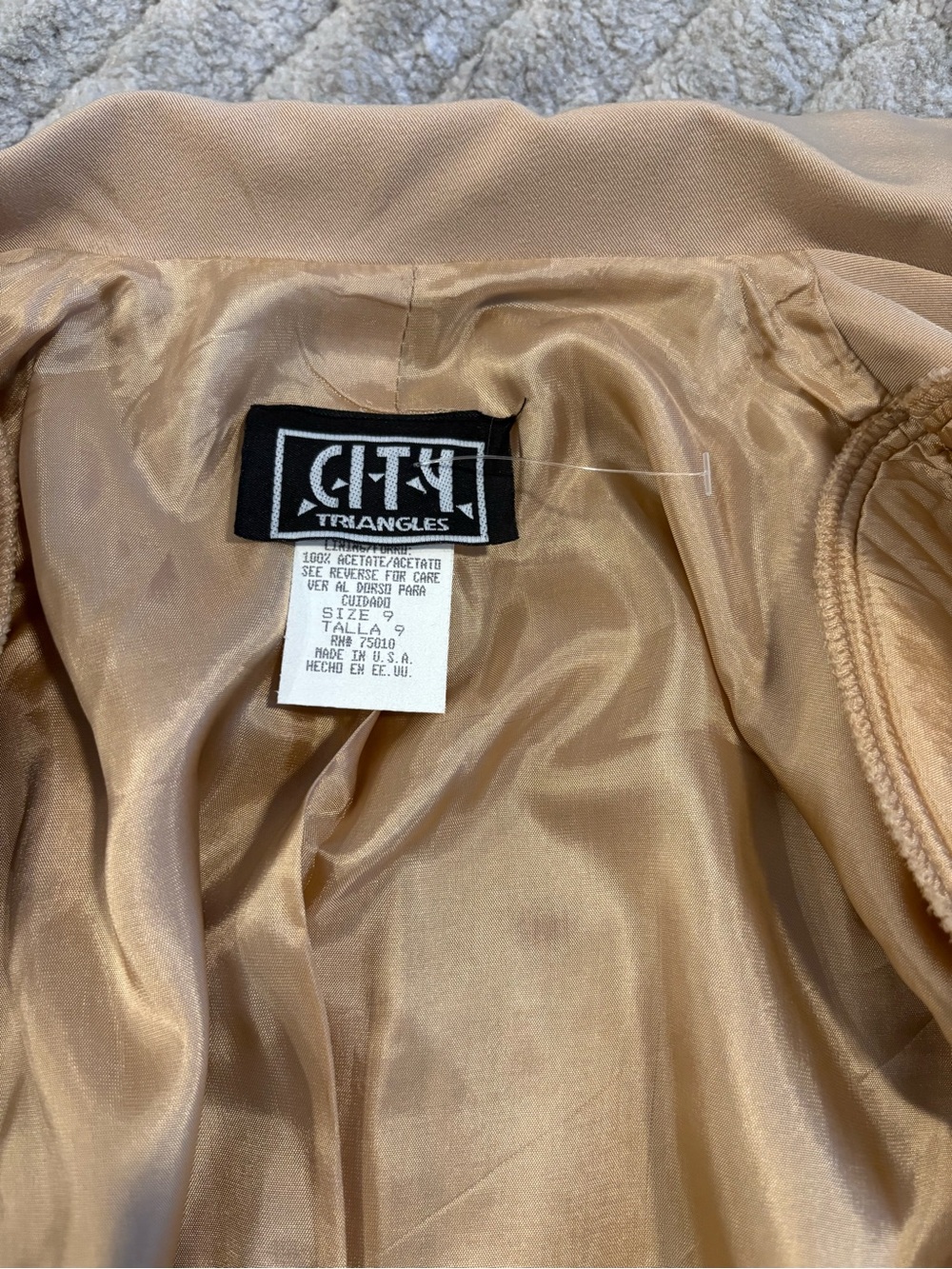Vintage 90s Beige Skirt Suit Set - Picture 7 of 10